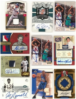 1998-2004 Upper Deck and Assorted Brands Multi-Sports Signed and Relic Cards Collection (10) 
